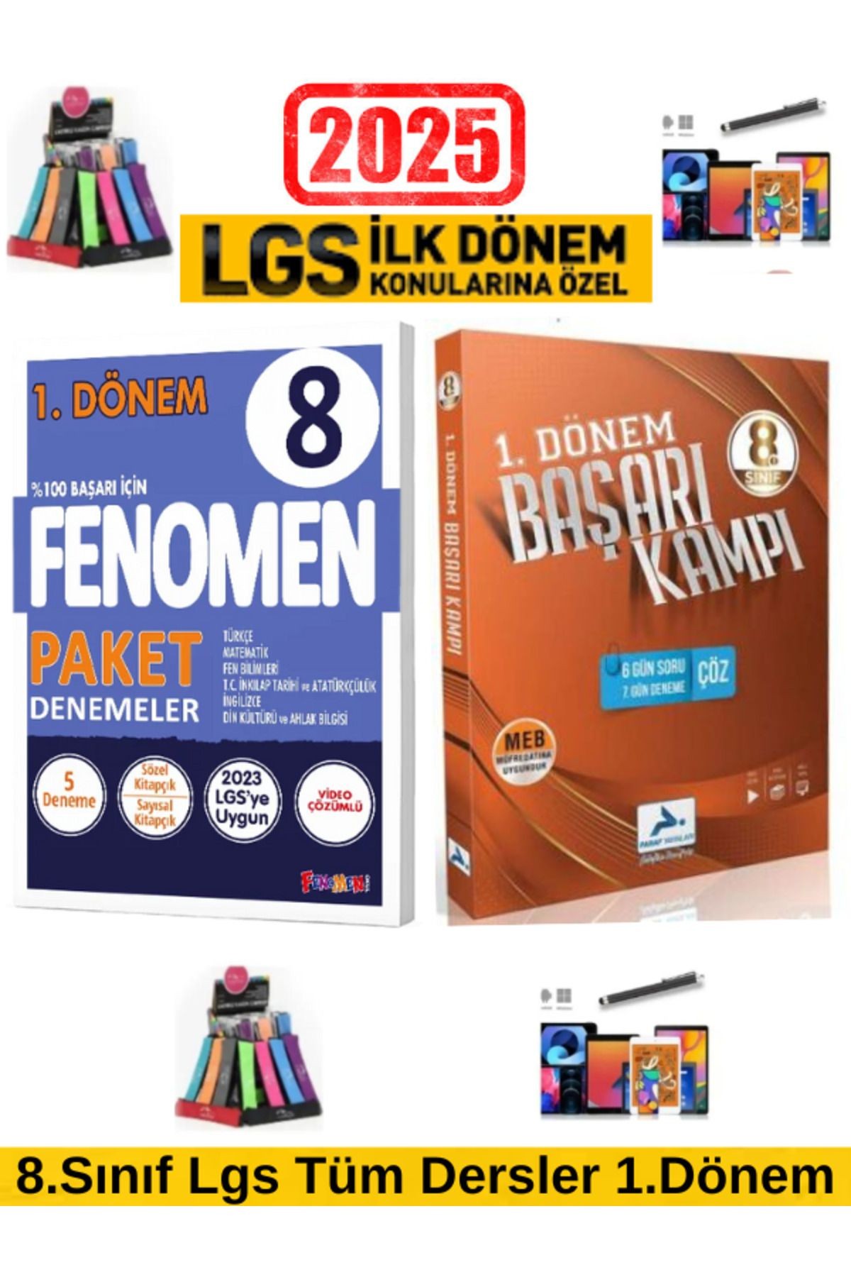 2025 8.Sınıf Lgs 1.Dönem 8 Li Paket Deneme+Paraf 1.Dönem Başarı Kamp(6günÇöz5Deneme)