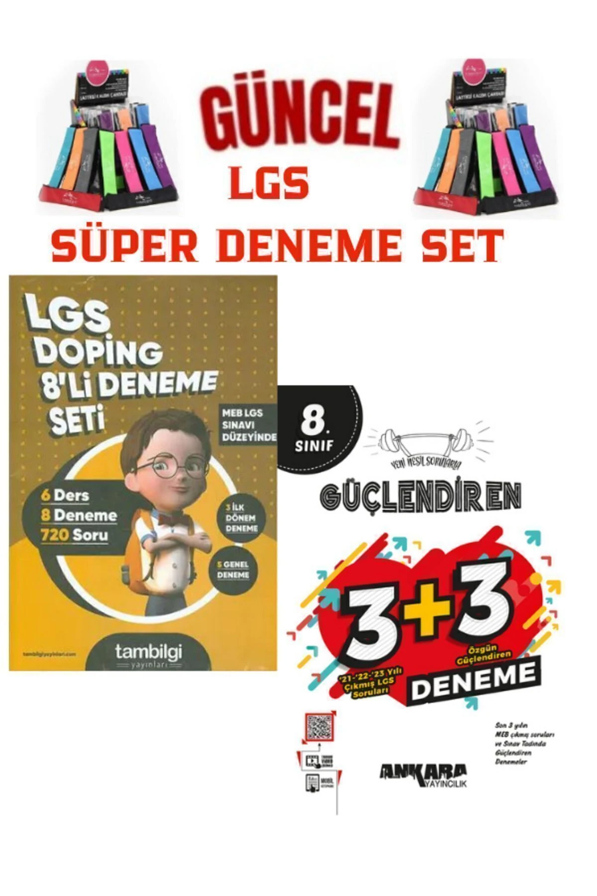 TamBilgi Yayınları Doping 8 li Deneme(720Soru)+Ankara 3+3 Lgs 8.Sınıf 6 Deneme+Kalemlik