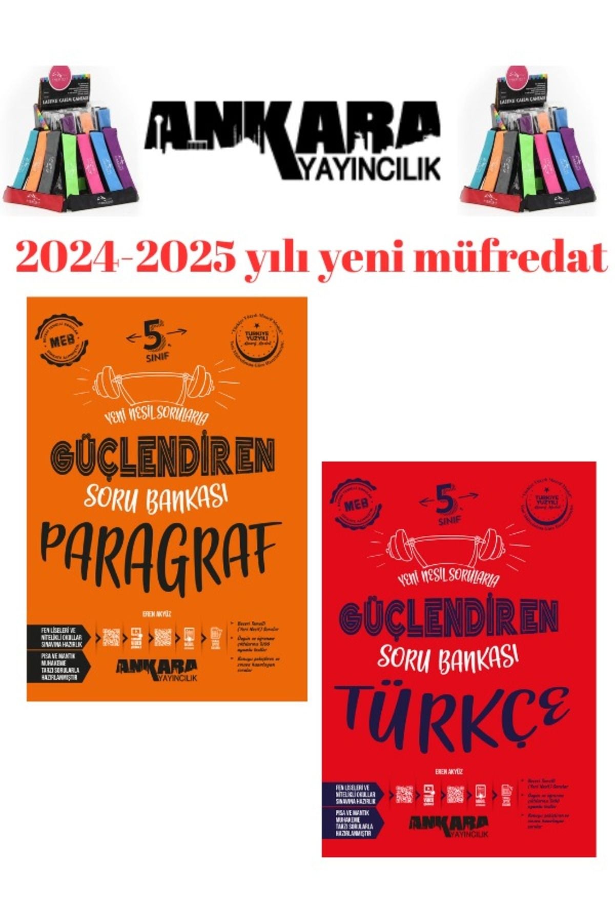 2025 5.Sınıf Paragraf-Türkçe %100 Yeni Müfredat Soru Bankası+Kalemlik
