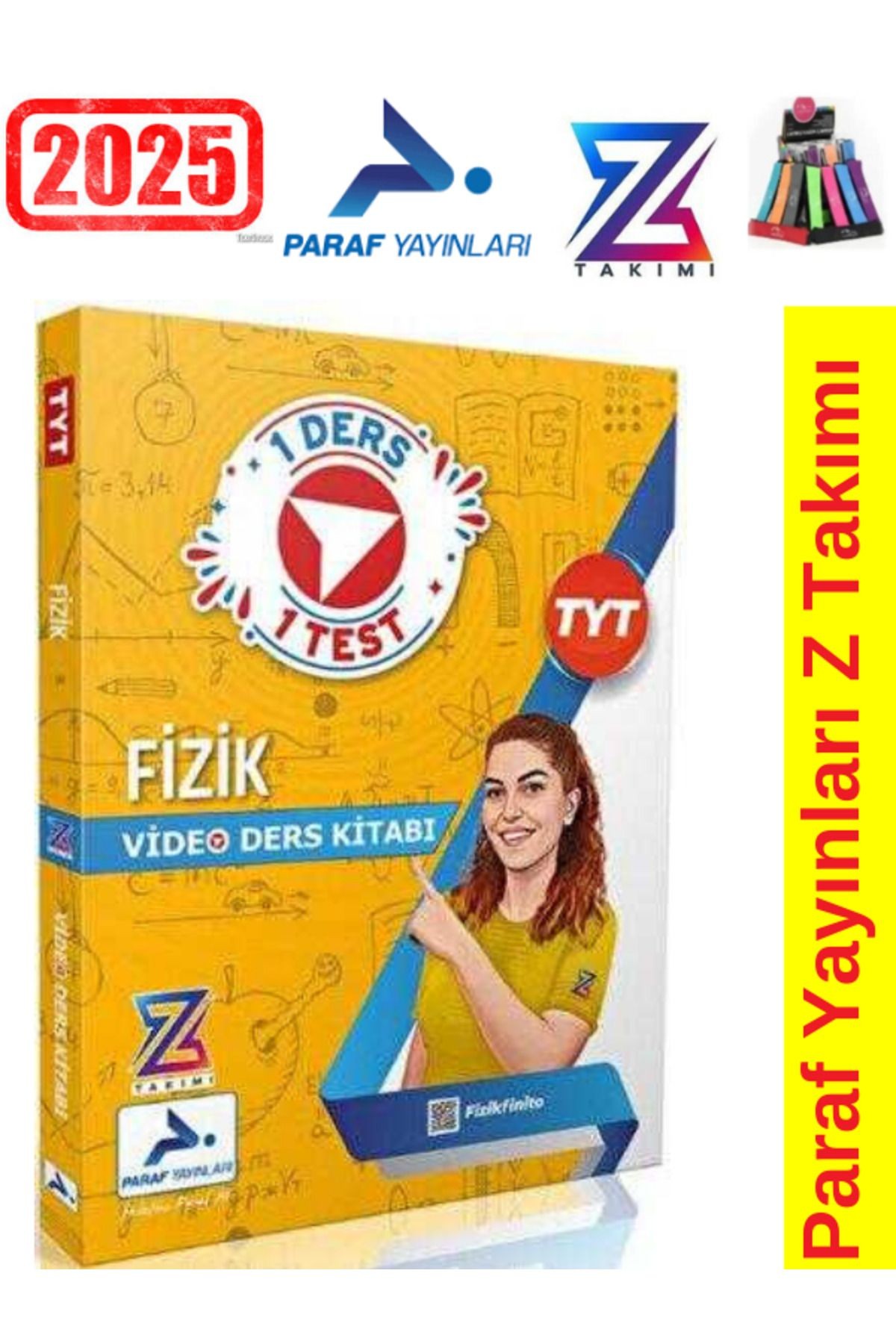 2025 Paraf Prf Yayınları Fizik finito Paraf Z Takımı TYT Fizik Video Ders Anlatım Kitabı+Kalemlik