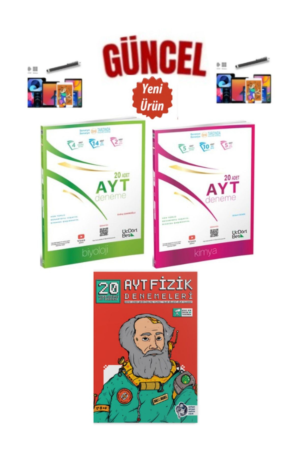 Ayt Güncel Kimya20-Biyoloji20Deneme-Ertan Sinan Şahin Ayt Fizik 20 Deneme Seti+Kalem