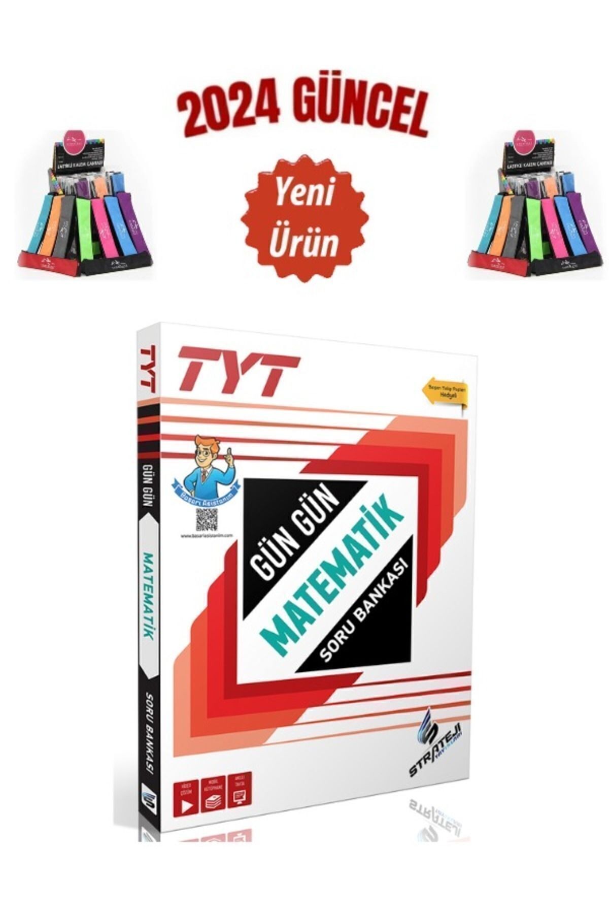 Güncel 2024 TYT Gün Gün Matematik Video Çözümlü Karekodlu Soru Bankası+Kalemlik