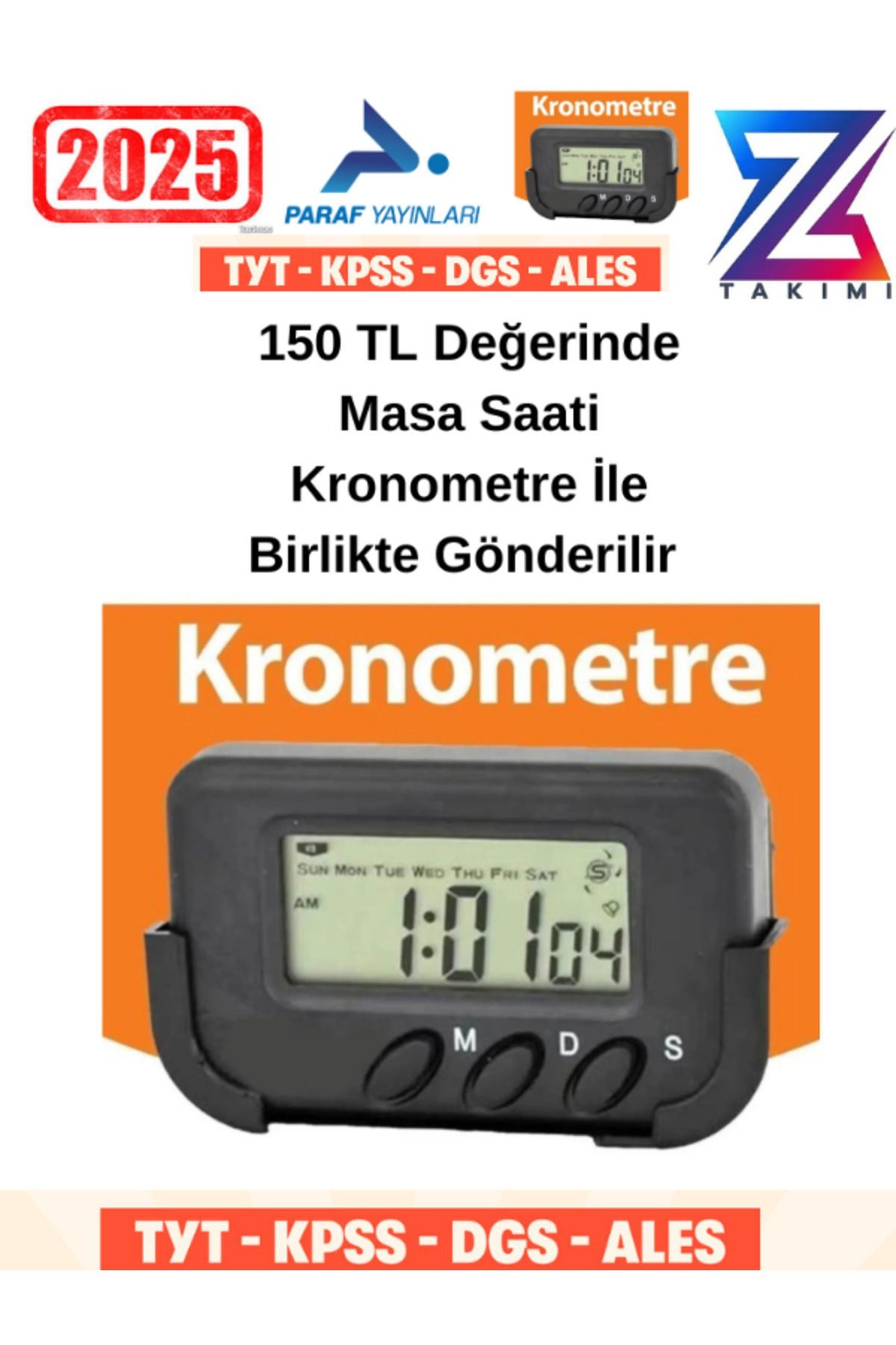 Paraf Yayın Z Takım Problemler 10 Günde Temel Atma Garanti Video Ders Kitabı+Kronometre