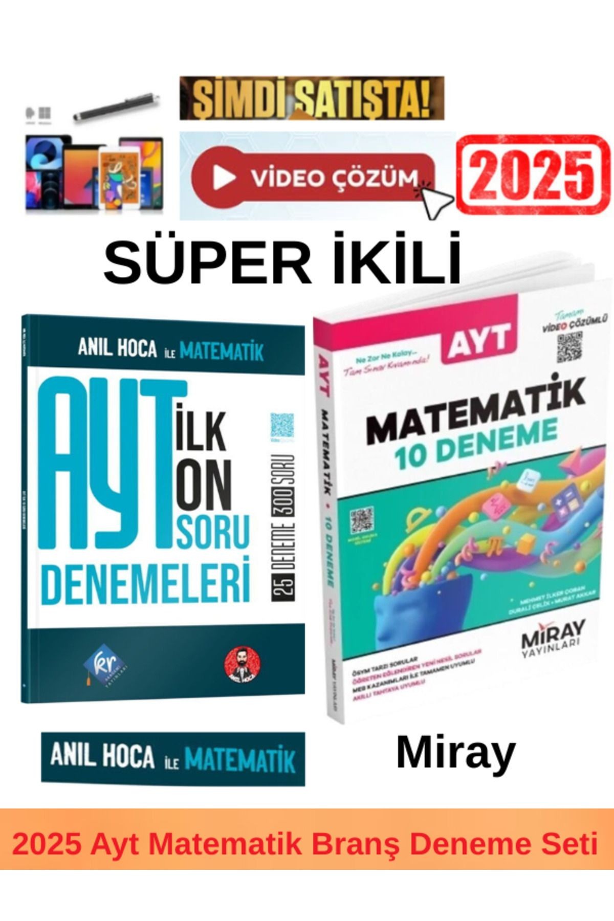 KR Anıl Hoca İle Matematik AYT İlk 10 Soru Denemeler +Miray Ayt Matematik 10 Deneme+Kalem