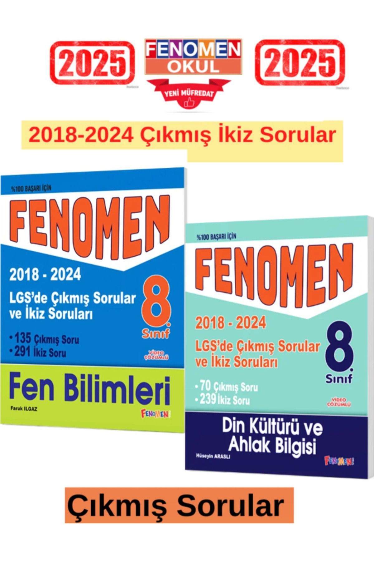 2025 8.sınıf Fen Bilimleri-Din Kültürü 2018-2024 Lgs De Çıkmış Ve İkiz Sorular Seti