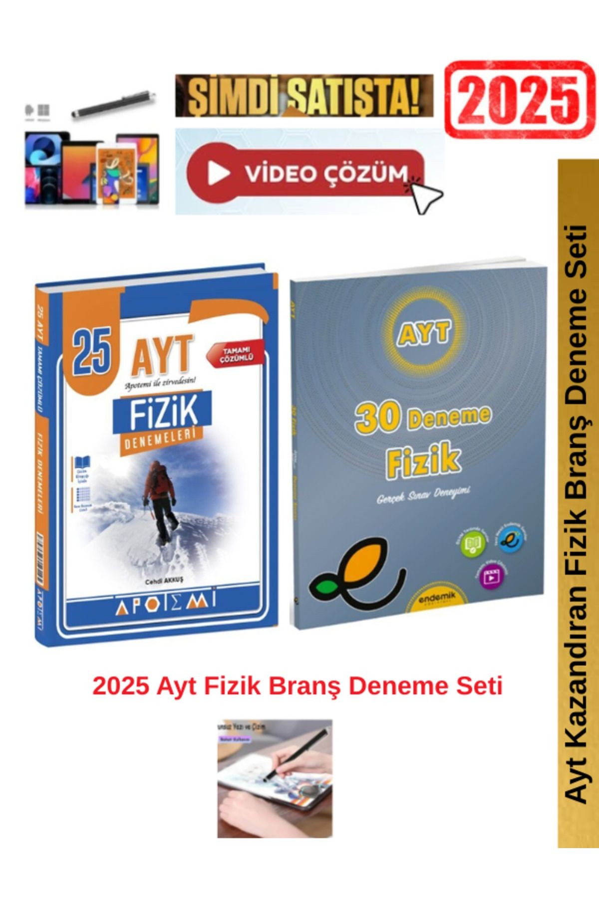 2025 Ayt Fİzik 25 li Branş Deneme+Endemik Ayt Fizik 30 Deneme Seti+Android Kalem