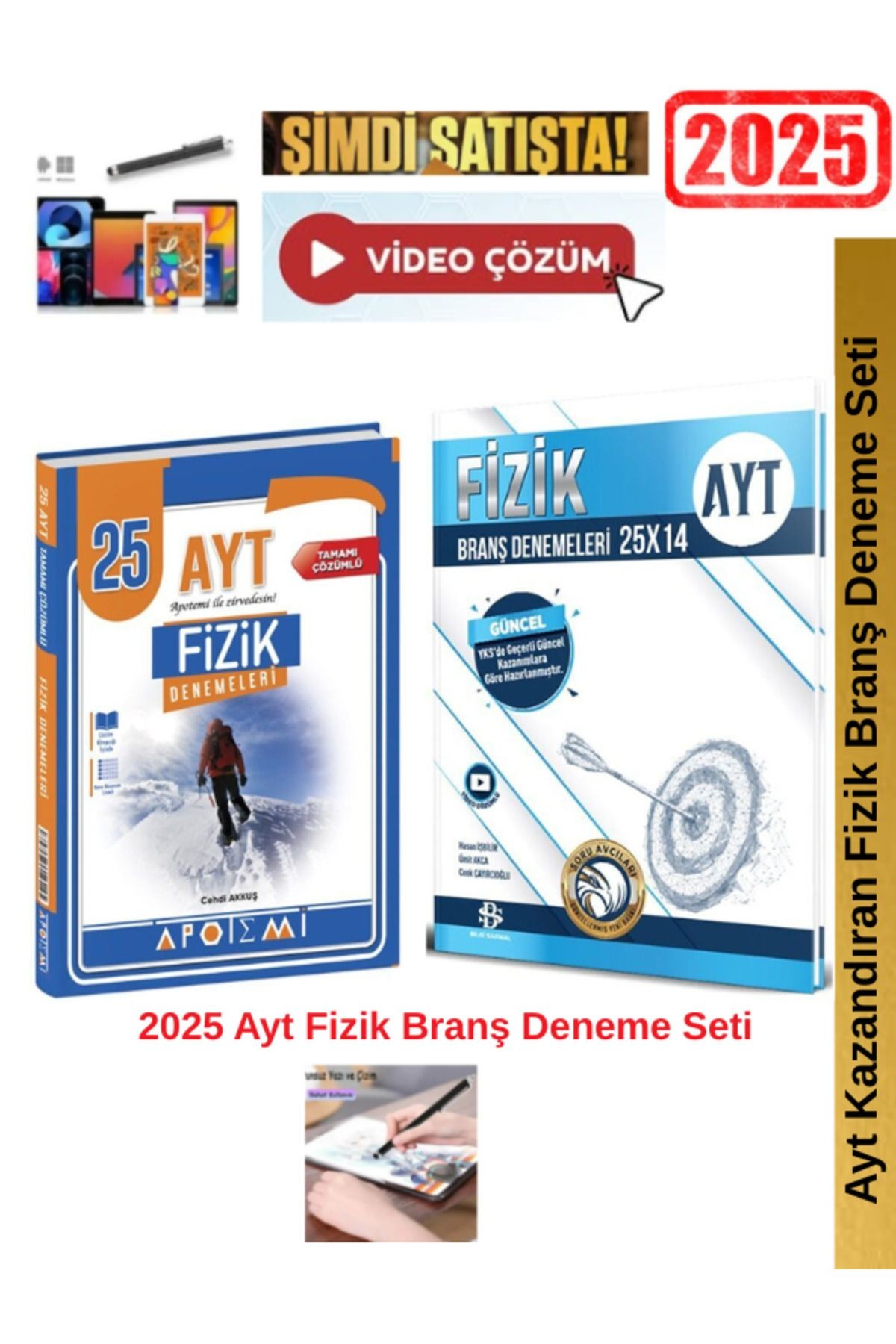 2025 Ayt Fİzik 25 li Branş Deneme+Bilgi Sarmal Ayt Fizik 25x14 Lü Deneme Seti+Android Kalem