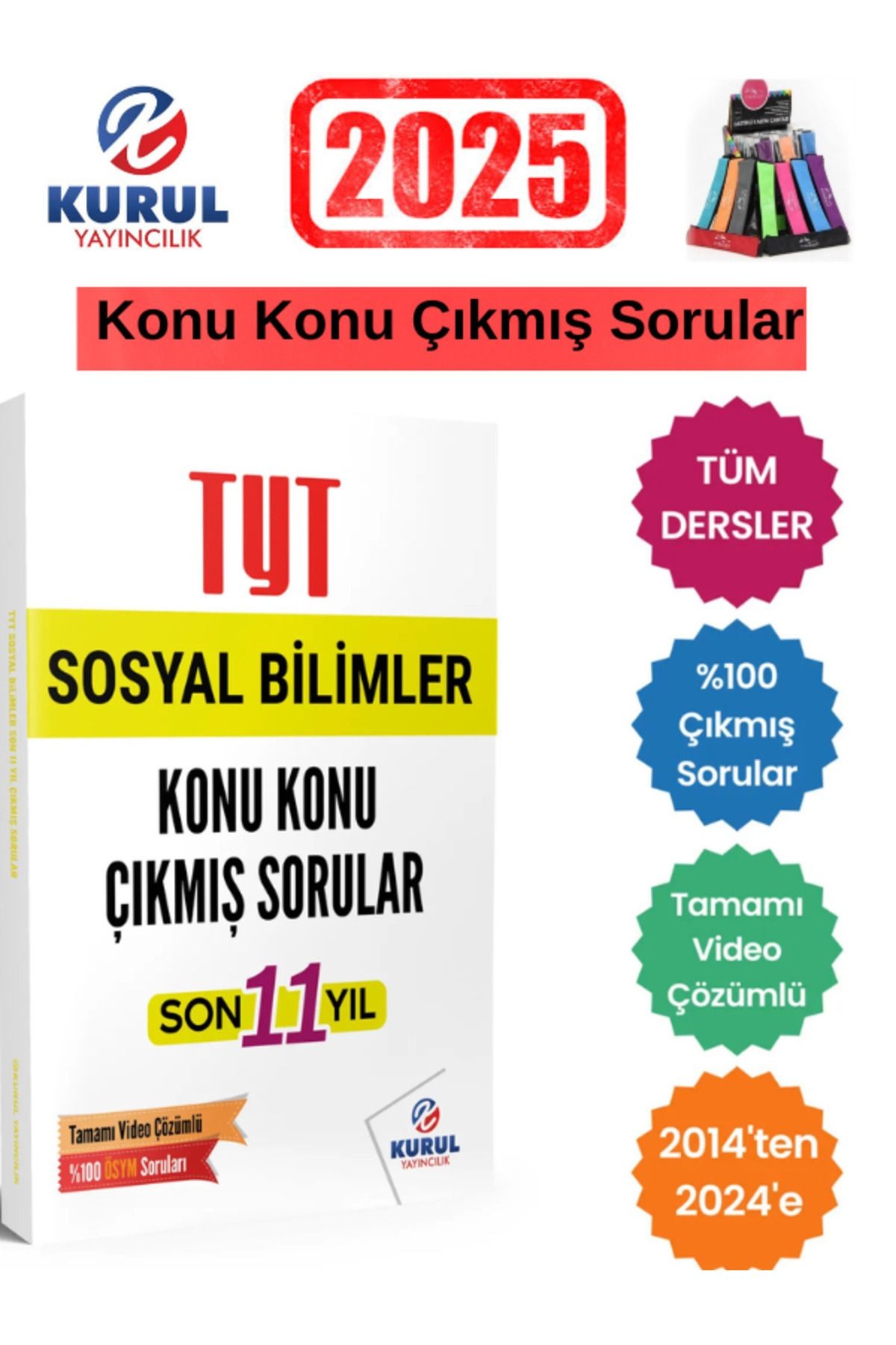 Kurul Yayıncılık 2025 Tyt Sosyal Bilgiler Son 11 Yıl Konu Konu Çıkmış Sorular+Kalemlik
