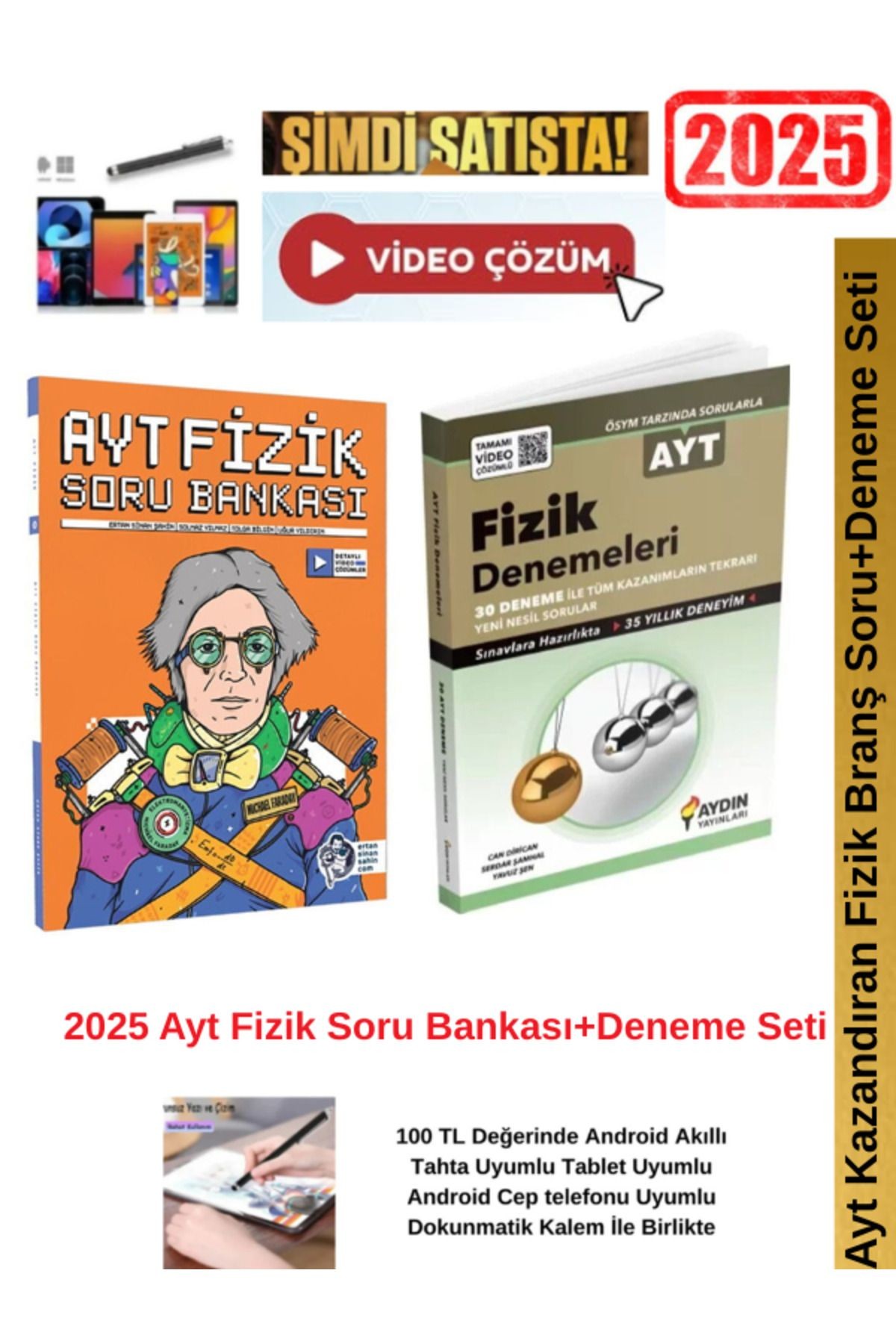 Ertan Sinan Şahin 2025 Ayt Fizik Soru Bankası+Aydın AYT Fizik 30 lu Deneme Seti+AndroidKalem