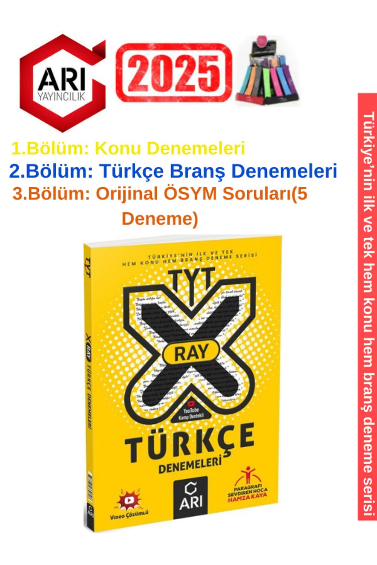 Arı X-Ray Tyt Türkçe Konu ve Branş Deneme+Alan Tyt Matematik 10x40 Deneme Seti+Kalemlik