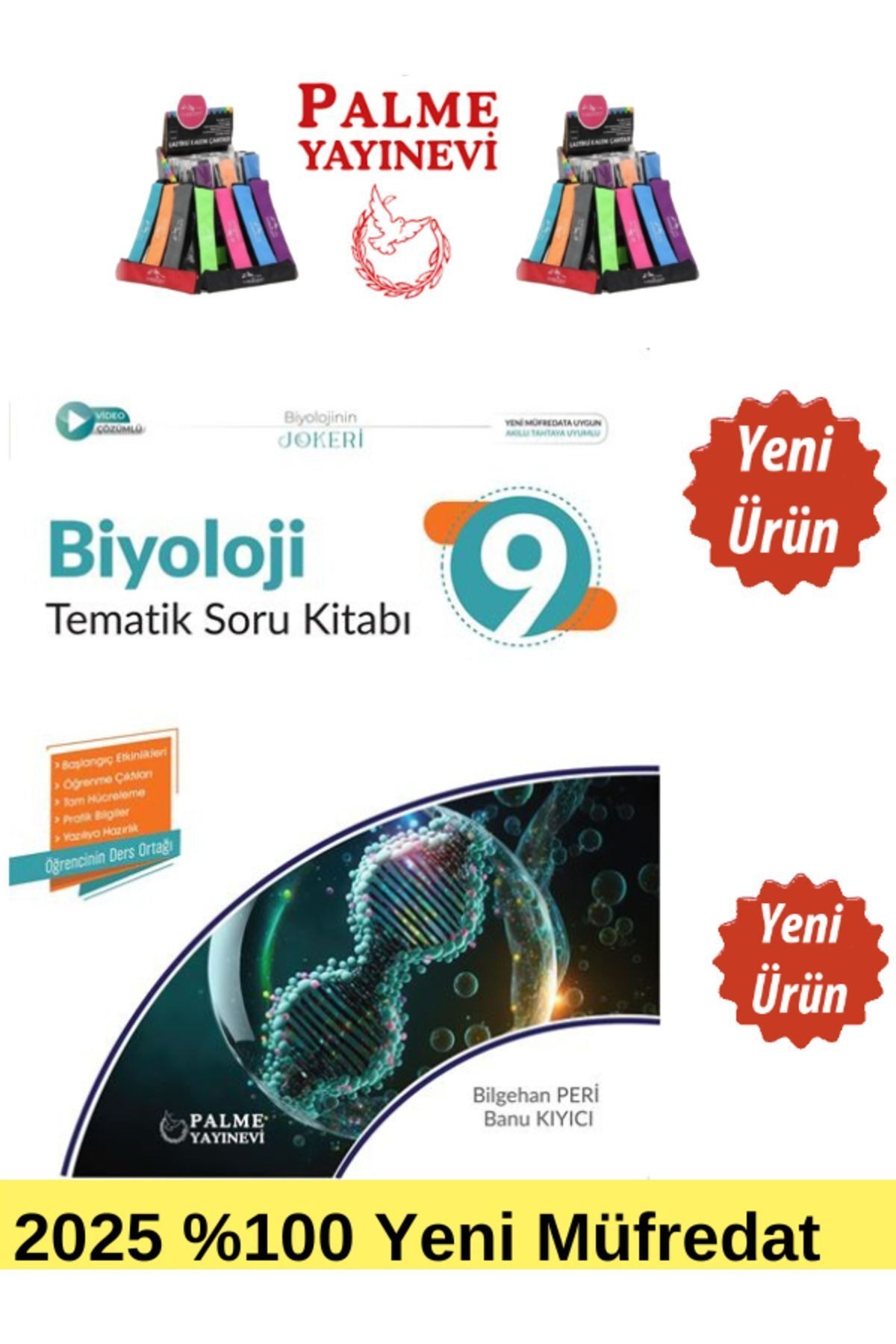 2025 9.Sınıf Biyoloji %100 Yeni Müfredat Tematik Soru Bankası+CKalemlik (Yeni Ürün)