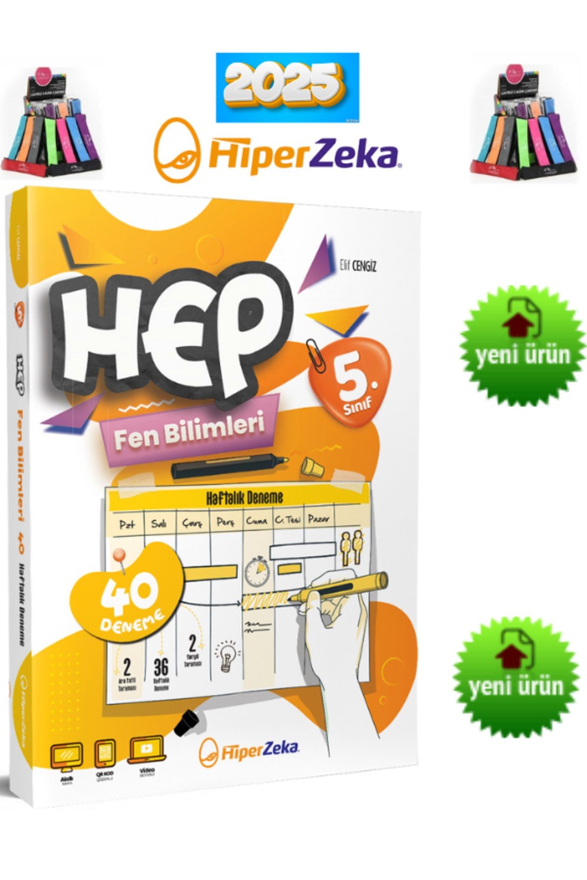 2025 (YENİ ÜRÜN)HEP 5.Sınıf Matematik-Türkçe-Fen Bilimleri 120 Deneme+Kalemlik