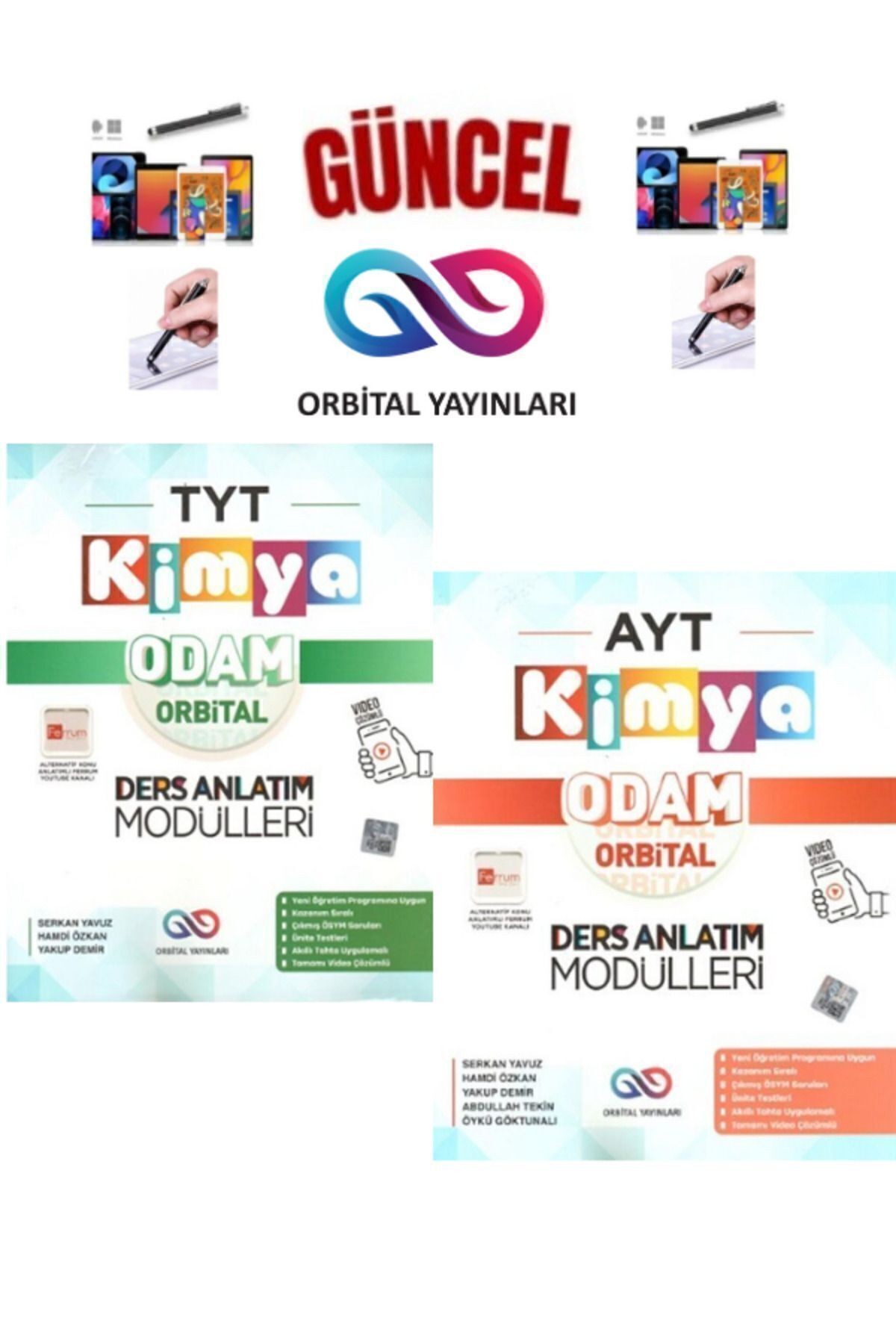 Güncel 2025 TYT-AYT Orbital Kimya Odam Orbital Video Ders Anlatım Modülleri Seti+Kalem