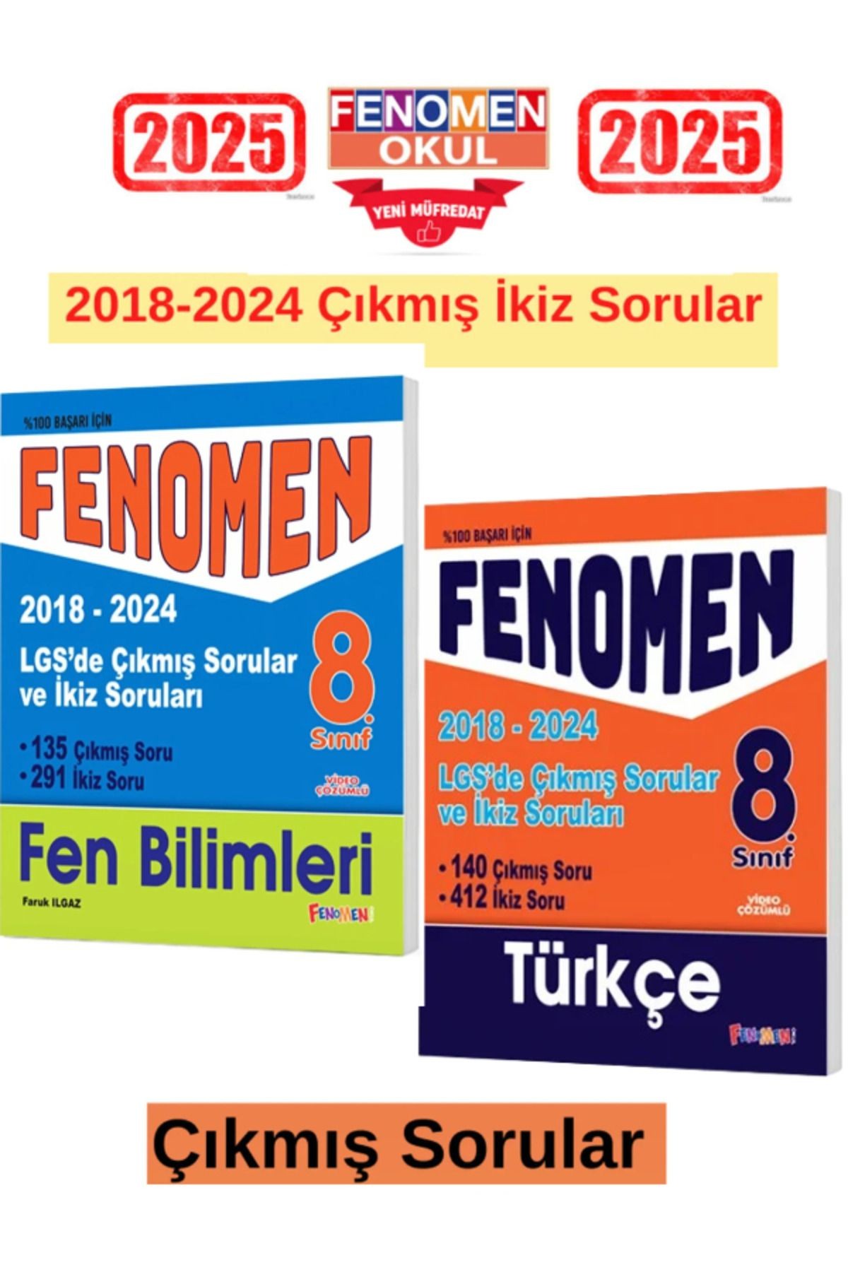 2025 8.sınıf Fen Bilimleri-Türkçe 2018-2024 Lgs De Çıkmış Ve İkiz Sorular Seti