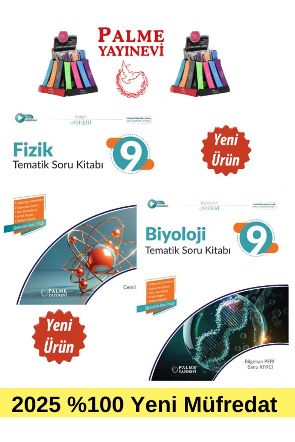 2025 9.Sınıf Fizik-Biyoloji %100 Yeni Müfredat Tematik Soru Bankası+Kalemlik (Yeni Ürün)