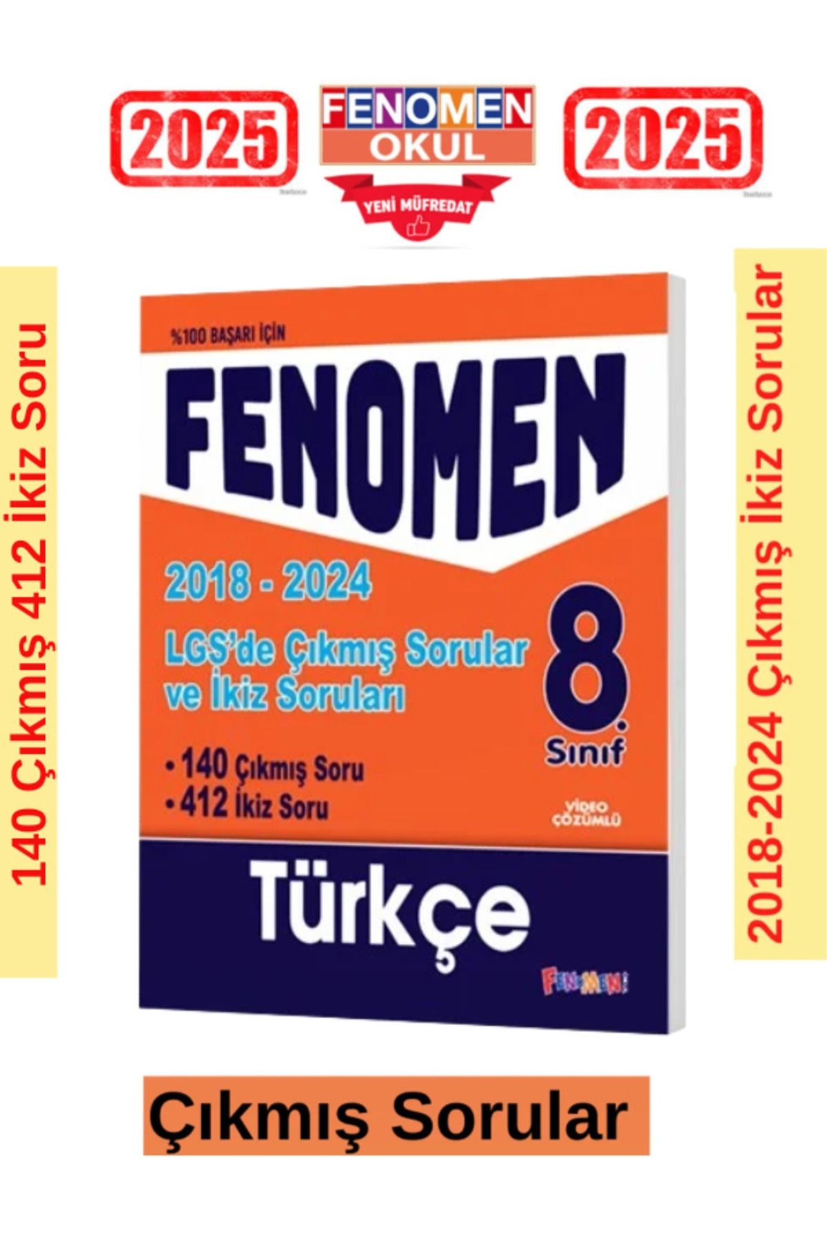 2025 8.sınıf Türkçe 2018-2024 Lgs De Çıkmış Ve İkiz Sorular Seti(140 çıkmıs+412 İkiz Soru)