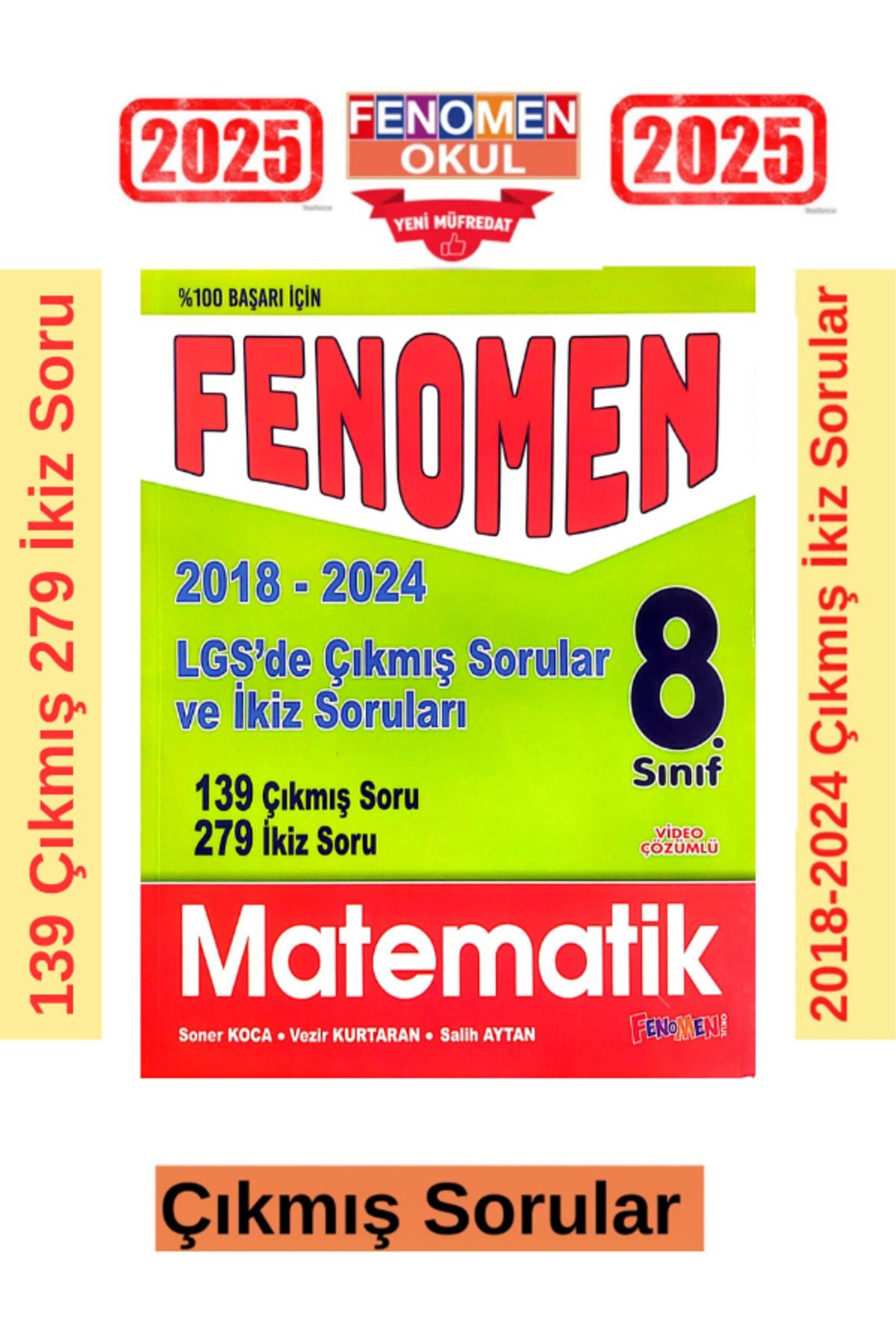 2025 8.sınıf Matematik 2018-2024 Lgs De Çıkmış Ve İkiz Sorular Seti(139 çıkmıs+279 İkiz Soru)