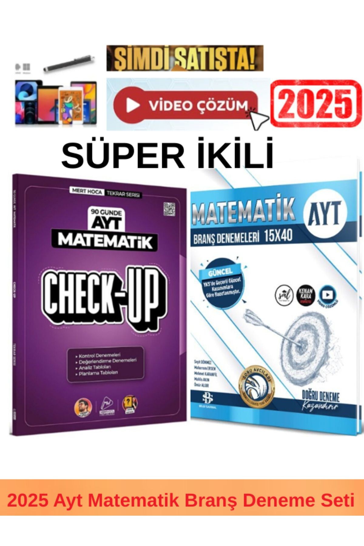 2025 Ayt Check Up 90 Günde Matematik Deneme+Bilgi Sarmal Ayt Matematik 15x40 Deneme+Kalem