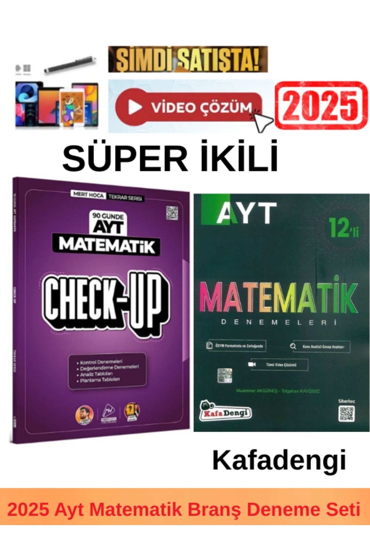 2025 Ayt Check Up 90 Günde Matematik Deneme+Kafadengi Ayt Matematik 12 li Deneme+Kalem