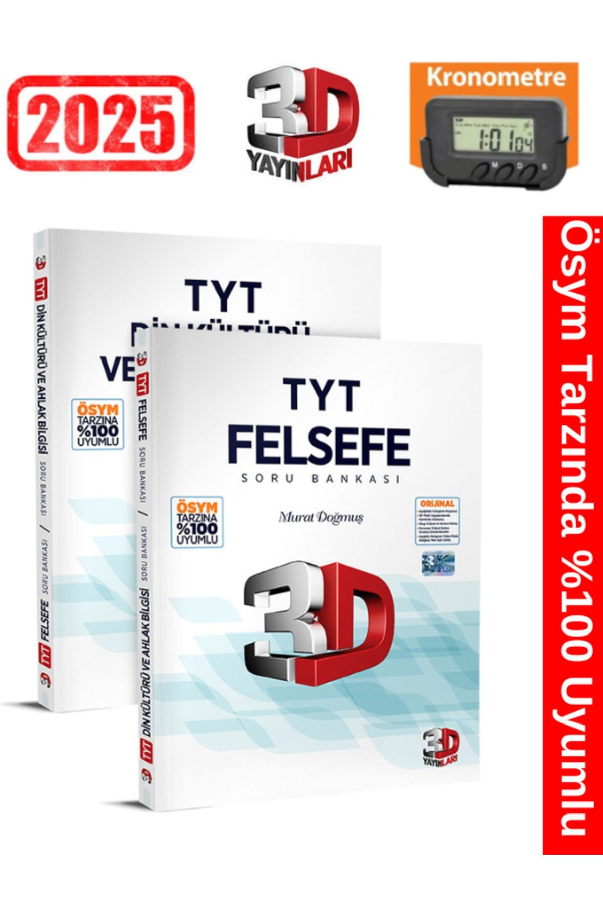 3D Yayınları 2025 Tyt Felsefe-Din  Video Çözümlü Soru Bankası+Kronometre