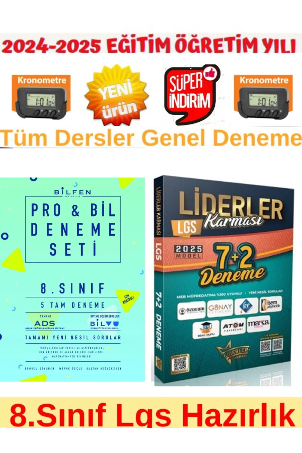 2025 8.sınıf Lgs Probil 5 Li Deneme Liderler Karması 7 2 Lgs Tüm Dersler 7 2 Deneme Kronometre
