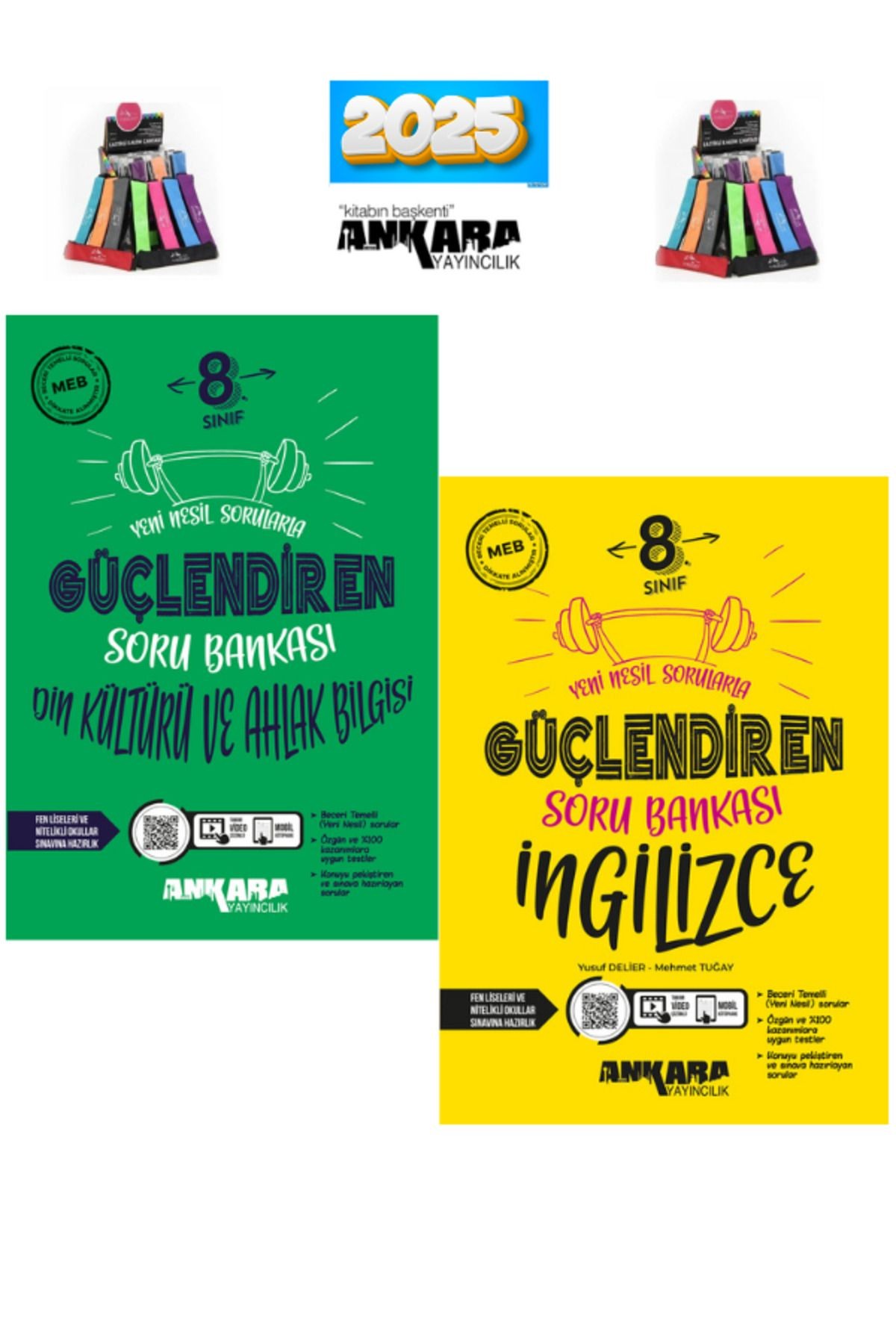 Güncel 8.Sınıf Lgs Hazırlık Güçlendiren Din-İngilizce Soru Bankası Seti(2Kitap)+Kalemlik
