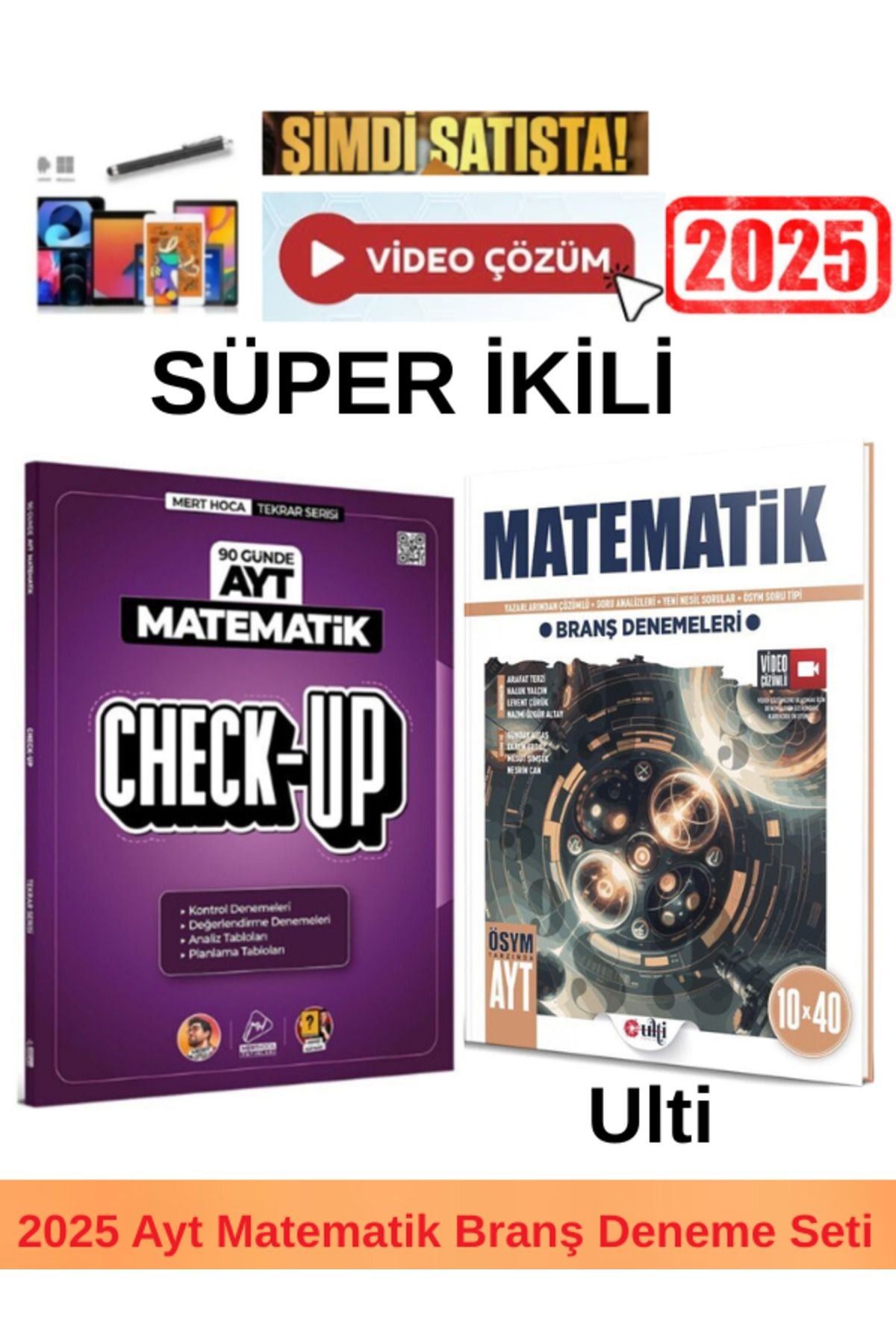 2025 Ayt Check Up 90 Günde Matematik Deneme+Ulti Ayt Matematik 10x40 Deneme+Kalem