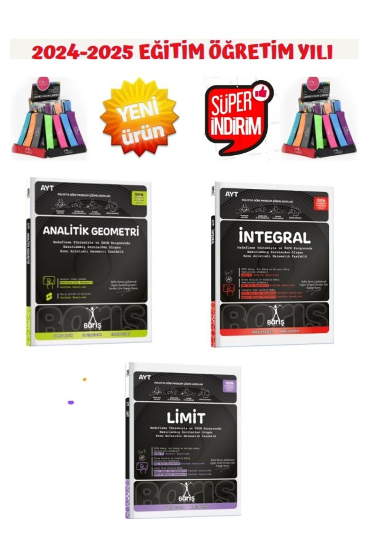 Barış Çelenk Güncel İntegral-Ayt Limit-Ayt Analitik Geometri Konu Anlatımlı Fasikül Set+Kalemlik