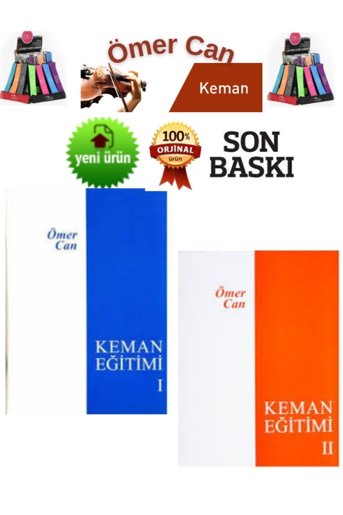 Ömer Can Keman Eğitimi 1-2  (Orijinal Ürün-Son Baskı)2 Kitap+Cambridge Lastikli Kalemlik