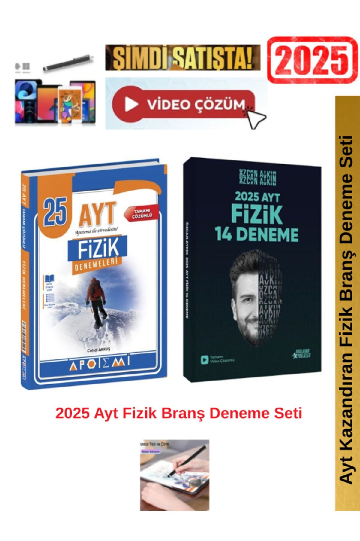 2025 Ayt Fİzik 25 li Branş Deneme+Özcan Aykın 2025 Ayt Fizik 14lü Deneme Seti+Android Kalem