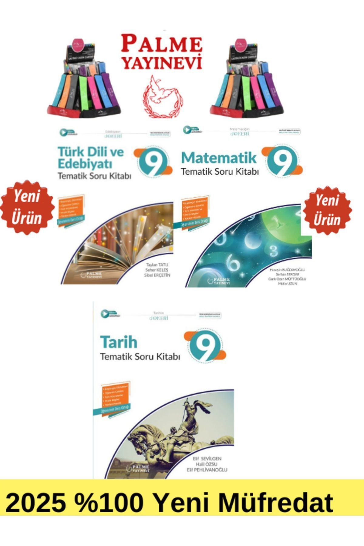2025 9.Sınıf Matematik-T.Dili-Tarih %100 Yeni Müfredat Tematik Soru Bankası+Kalemlik(Yeni Ürün)