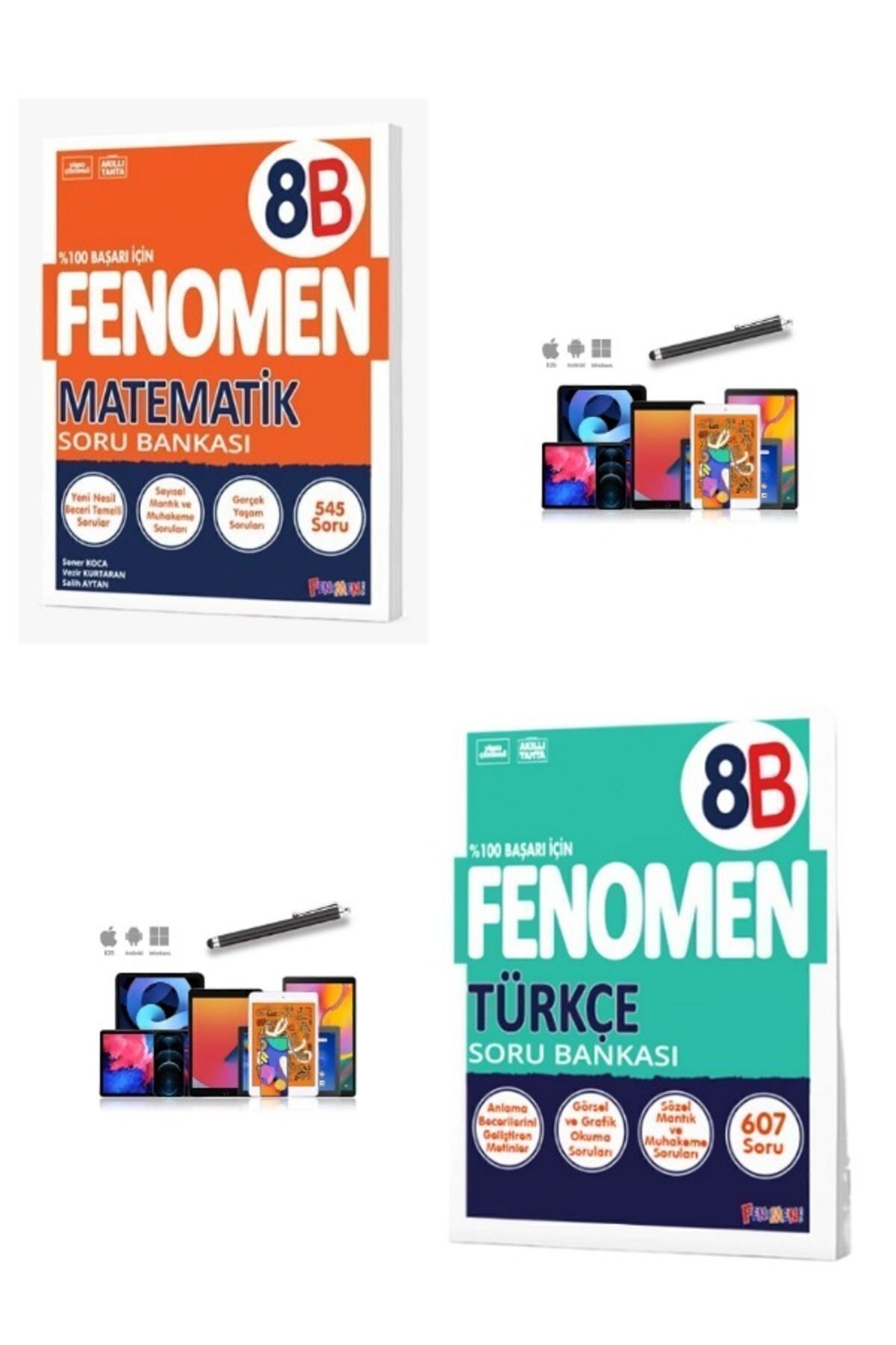 2024 8.Sınıf Lgs Hazırlık Matematik8B-Türkçe8B Soru Bankası Seti+Kalem+Kalemlik