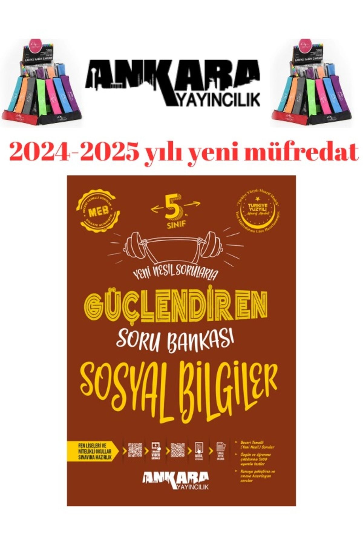 2025 5.Sınıf Sosyal Blgiler %100 Yeni Müfredat Soru Bankası+Kalemlik
