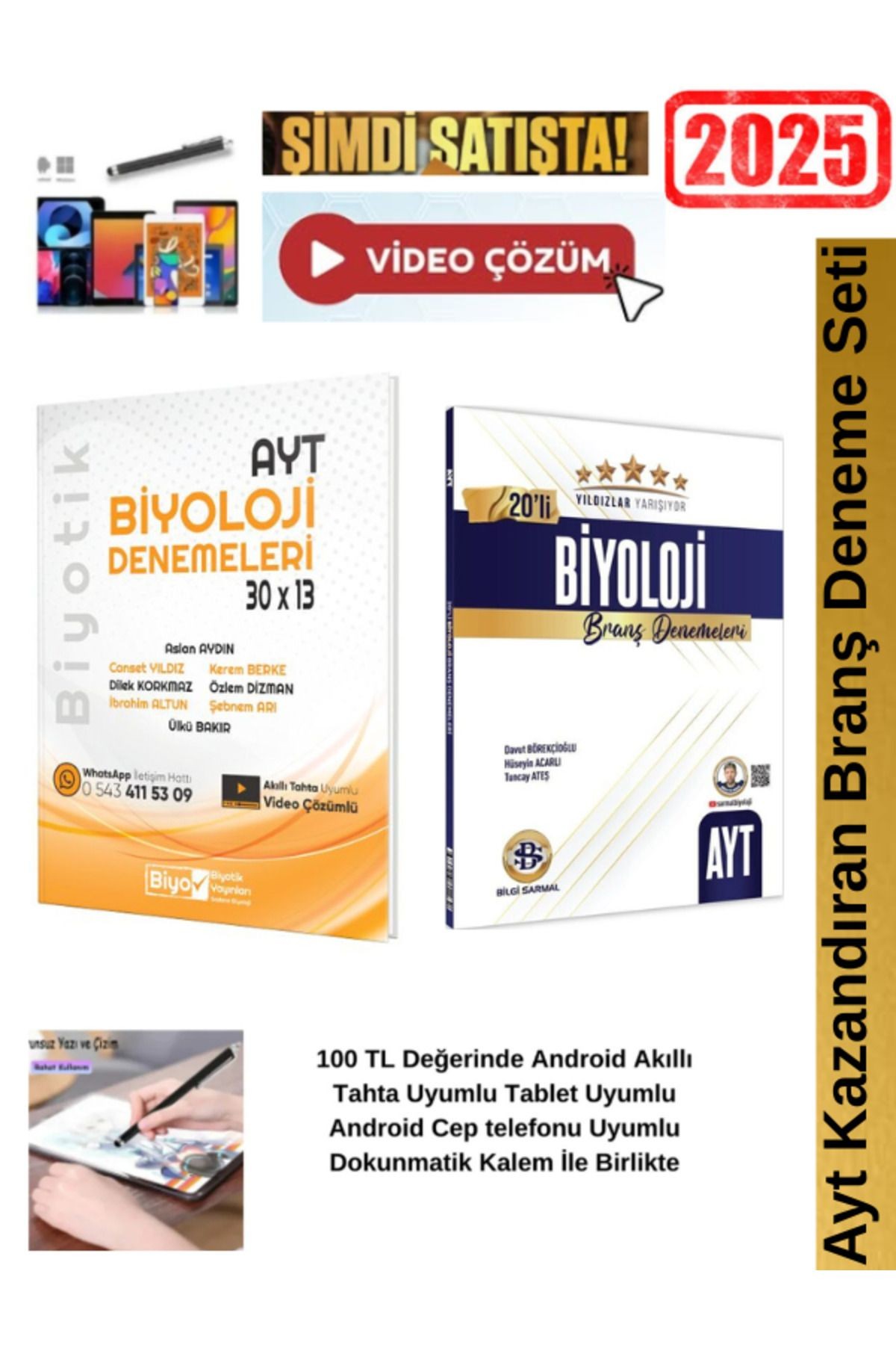 Ayt Biyoloji 30x13 Branş Deneme+Sarmal Yıldızlar  Ayt Biyoloji 20 li Deneme Seti+ Kalem