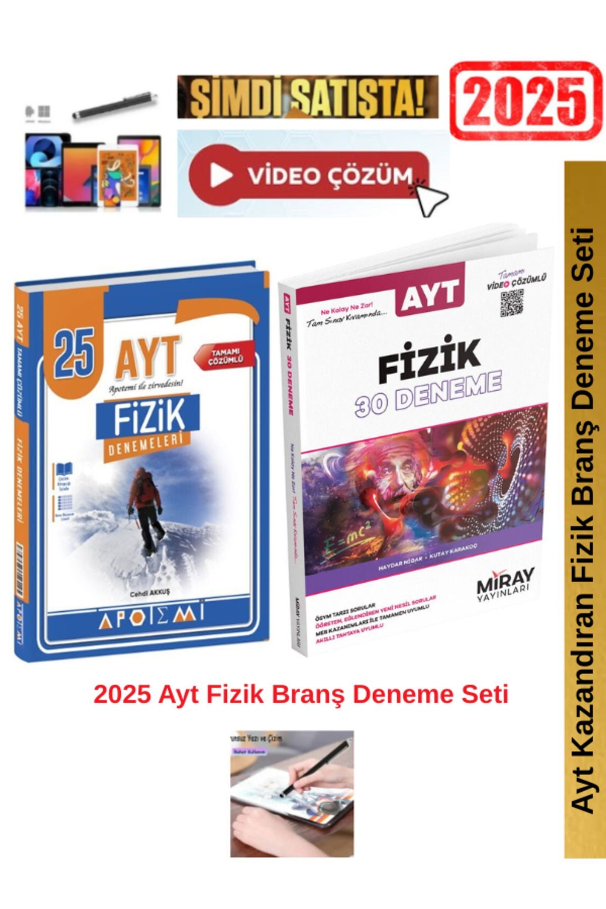 2025 Ayt Fİzik 25 li Branş Deneme+Miray Ayt Fizik 10 Deneme Seti+Android Kalem
