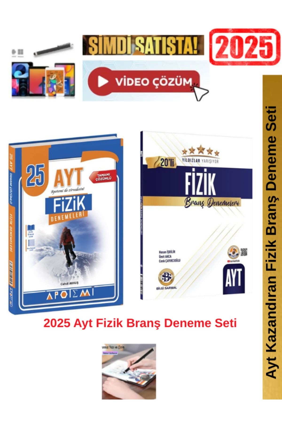 2025 Ayt Fİzik 25 li Branş Deneme+Sarmal Yıldızlar Ayt Fizik 20 li Deneme Seti+ Kalem