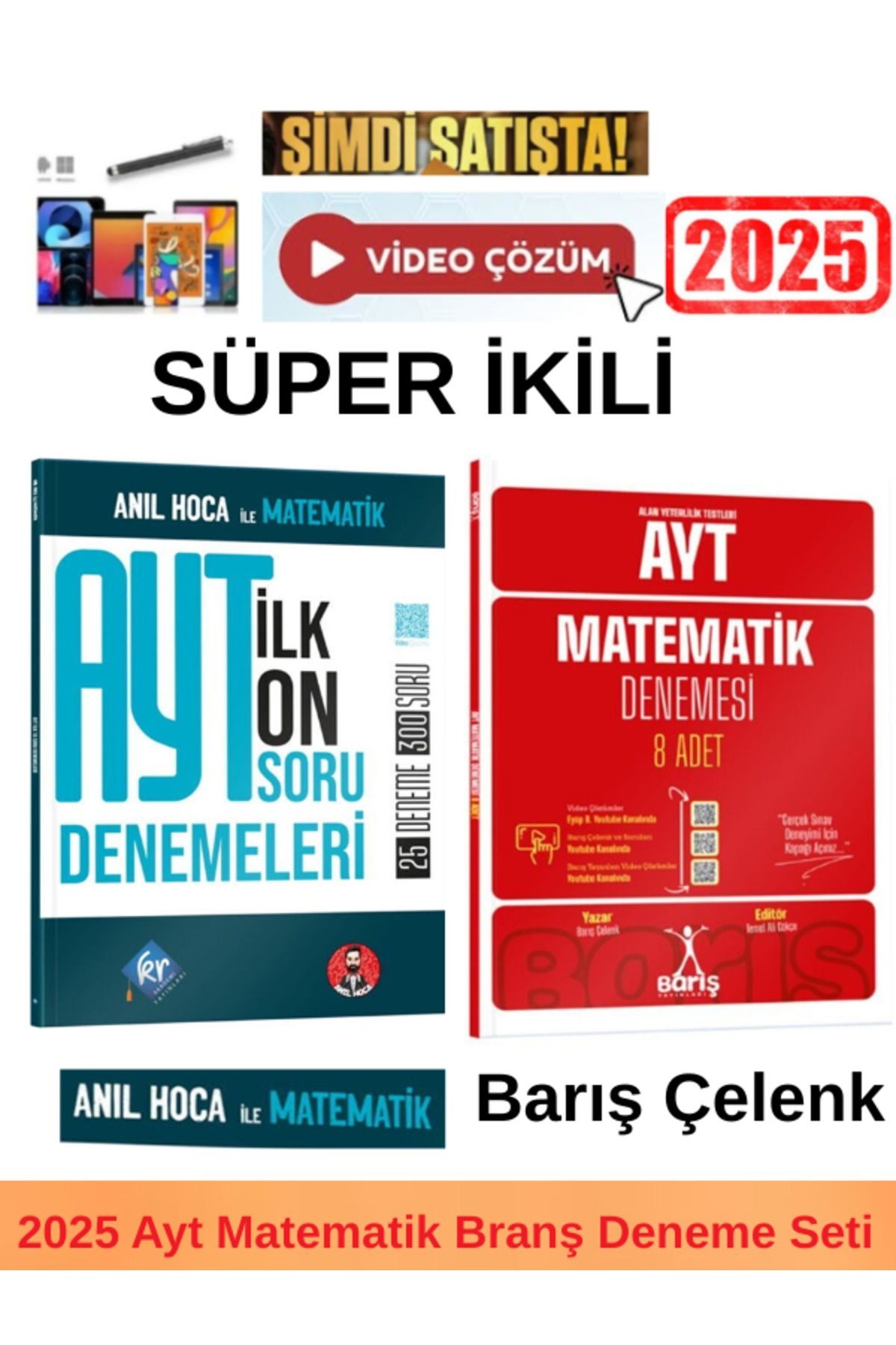 KR Anıl Hoca İle Matematik AYT İlk 10 Soru Denemeler +Barış Ayt Matematik 8 Li Deneme+Kalem