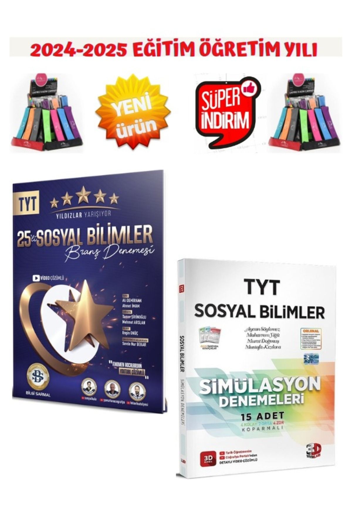 Yıldızlar Yarışıyor Tyt 2025 Sosyal 25 Deneme+3D Simulasyon 2025 TYT Sosyal 15 Deneme+Kalemlik