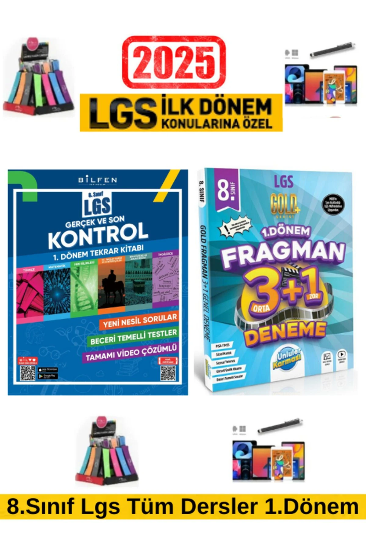 2025 8.Sınıf Lgs 1.Dönem Son Tekrar Kamp+Ünlüler Fragman 3Orta+1Zor 1.Dönem Deneme+Kalem