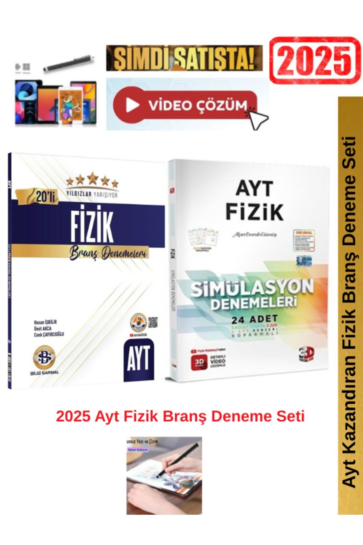 Yıldızlar Yarışıyor Ayt Fizik 20 li Deneme+3D Ayt Fizik Simulasyon 24 lü Deneme Seti+Android Kalem