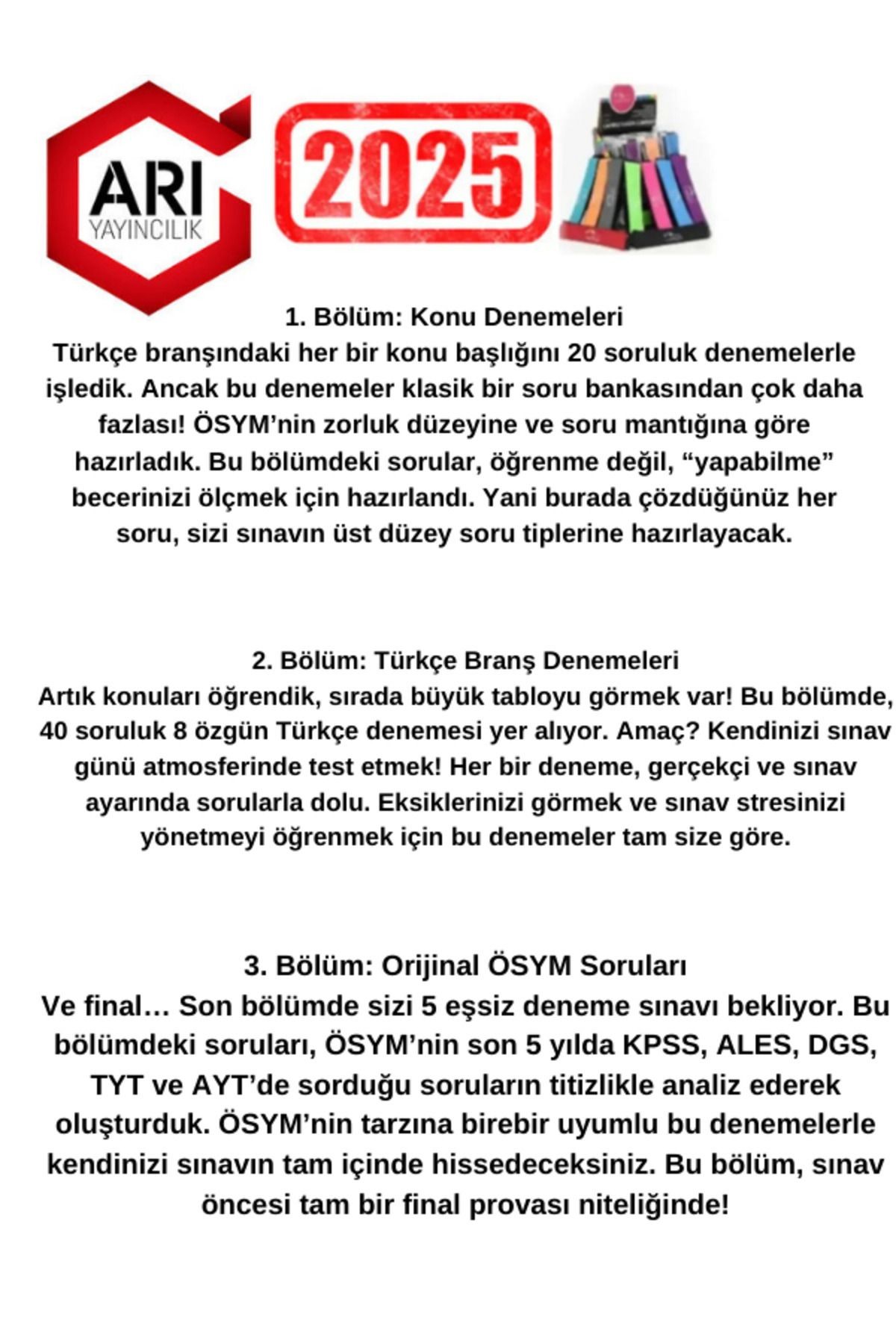 Arı X-Ray Tyt Türkçe Konu ve Branş Deneme+Alan Tyt Matematik 10x40 Deneme Seti+Kalemlik