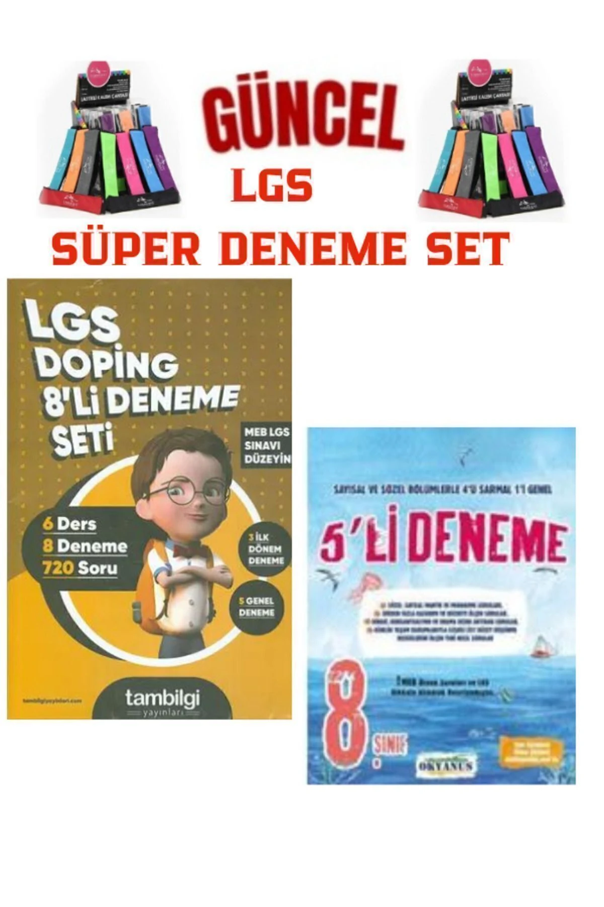 TamBilgi Yayınları Doping 8 li Deneme(720Soru)+Okyanus Lgs 8.Sınıf 5li Deneme+Kalemlik