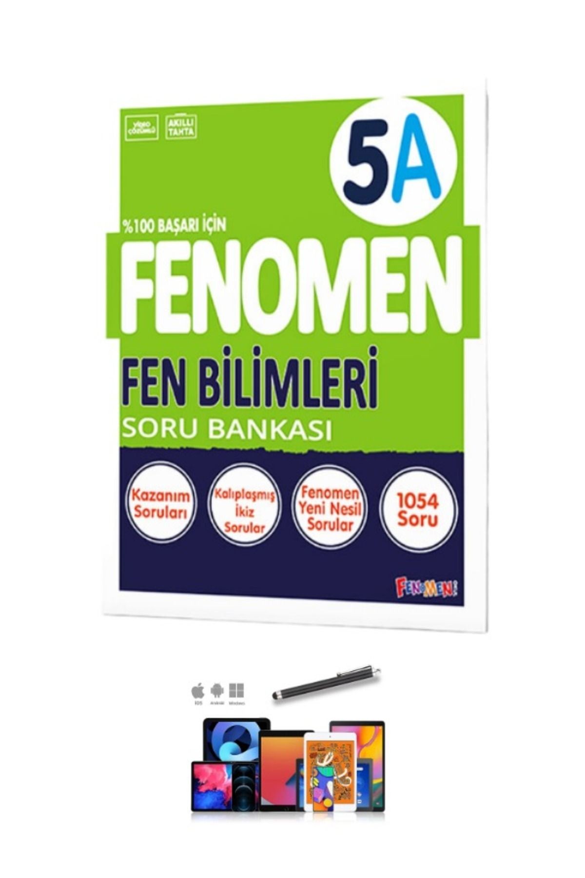 2024 Güncel 5.Sınıf Fen Bilimleri 5A (1054 Yeni Nesil Soru)Soru Bankası+Dokunmatik Kalem