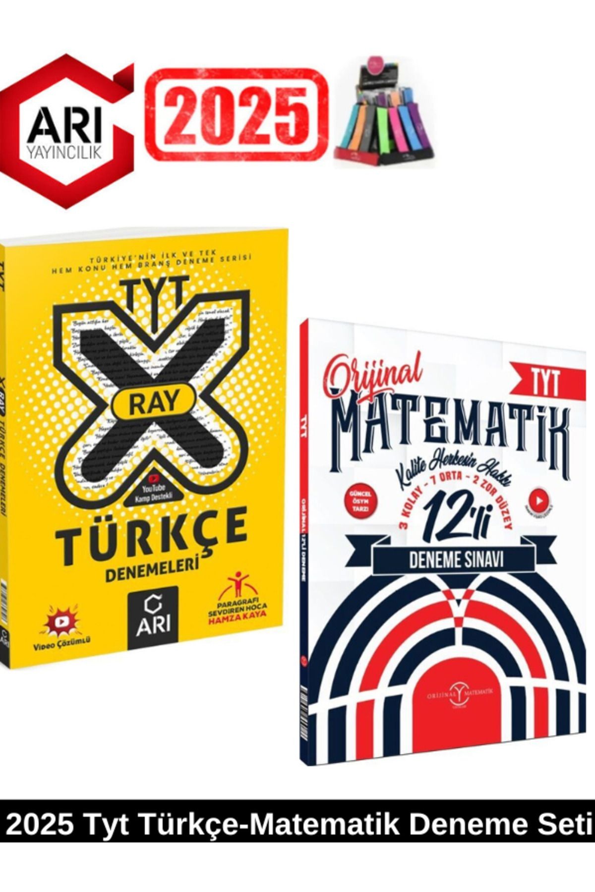 2025 Orijinal Tyt Matematik 12 Deneme+Arı X-Ray Tyt Türkçe Konu ve Branş Deneme Seti