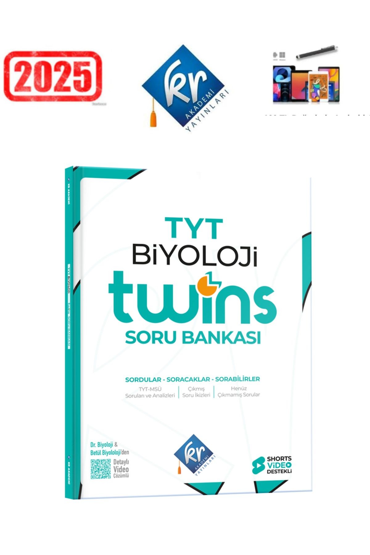 TYT Twins Biyoloji Soru Bankası KR Akademi+Android Kalem