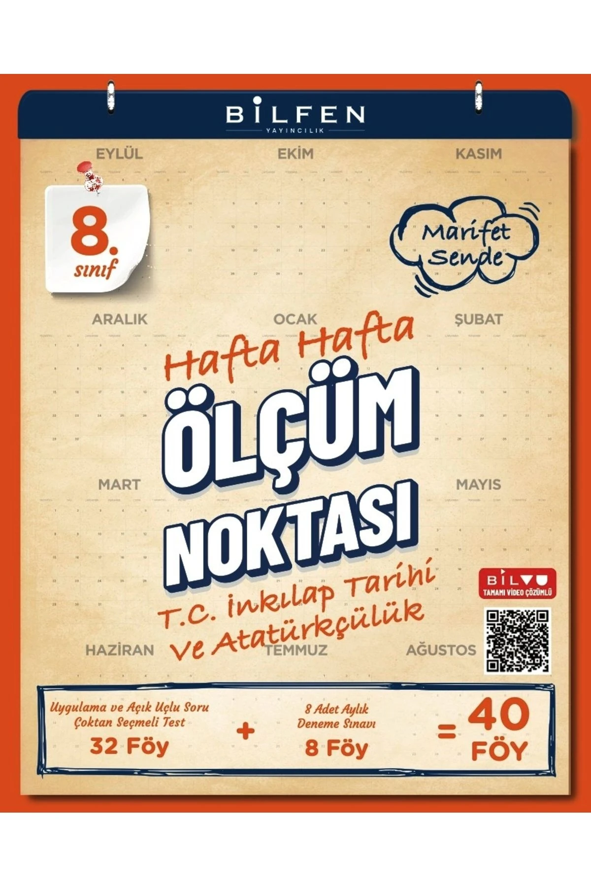 2025 8.Sınıf İnk.Tarihi Hafta Hafta Ölçüm Noktası(32 Föy Test+4Föy Deneme)+Kalemlik