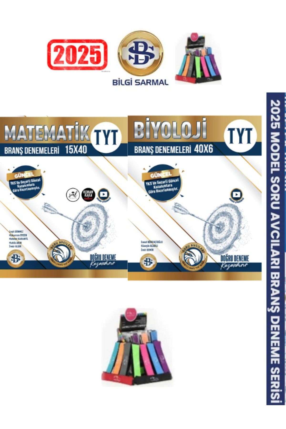 2024-2025 Tyt Matematik-Biyoloji (15x40)(40x6) 840 Soru Soru Avcısı Branş Deneme Seti+Kalemlik