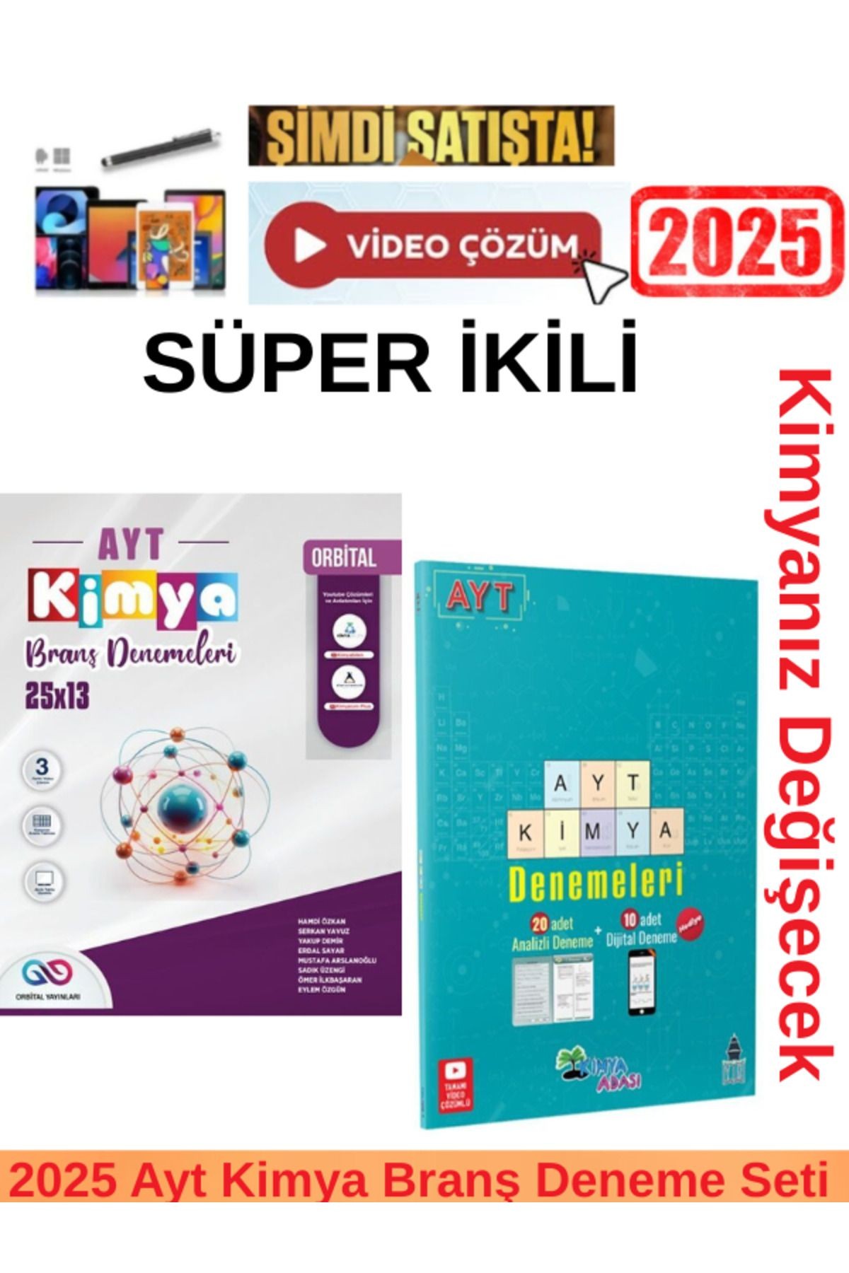 2025 Ayt Kimya 25x13 Branş Deneme+Kimya Adası Ayt Kimya 30 Branş Deneme Seti+Kalem