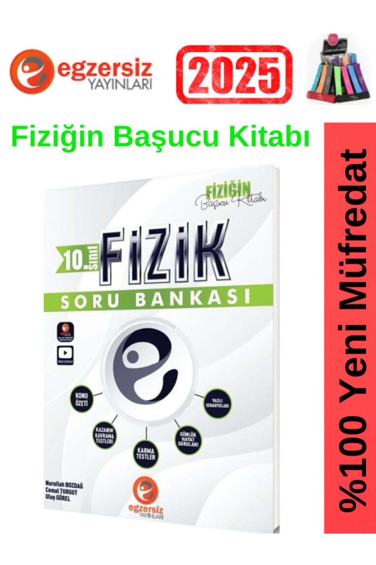 2025 Eyted Egzersiz Yayınları 10.Sınıf Fizik Video Çözümlü Soru Bankası+Kalemlik