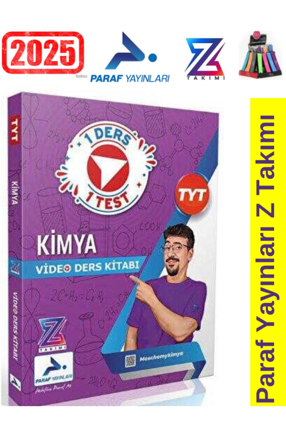 2025 Paraf Yayın Kimya Z Takımı TYT Kimya 1 Ders 1 Test Video Ders Anlatım Kitabı+Kalemlik